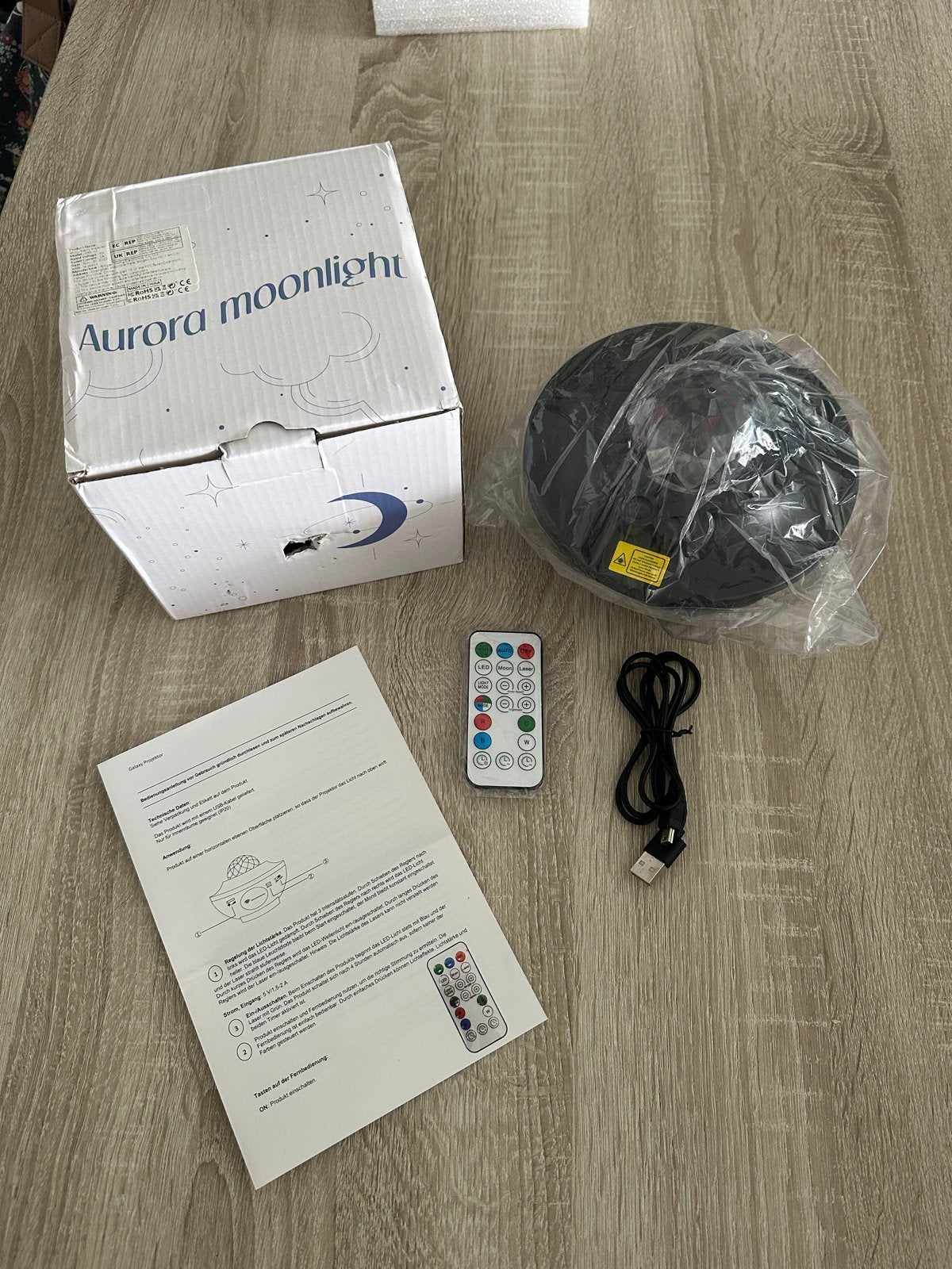 Aurora Moonlight Sterrenprojector met Afstandsbediening, Overige merken, Zwart, Nieuw, Ophalen of Verzenden