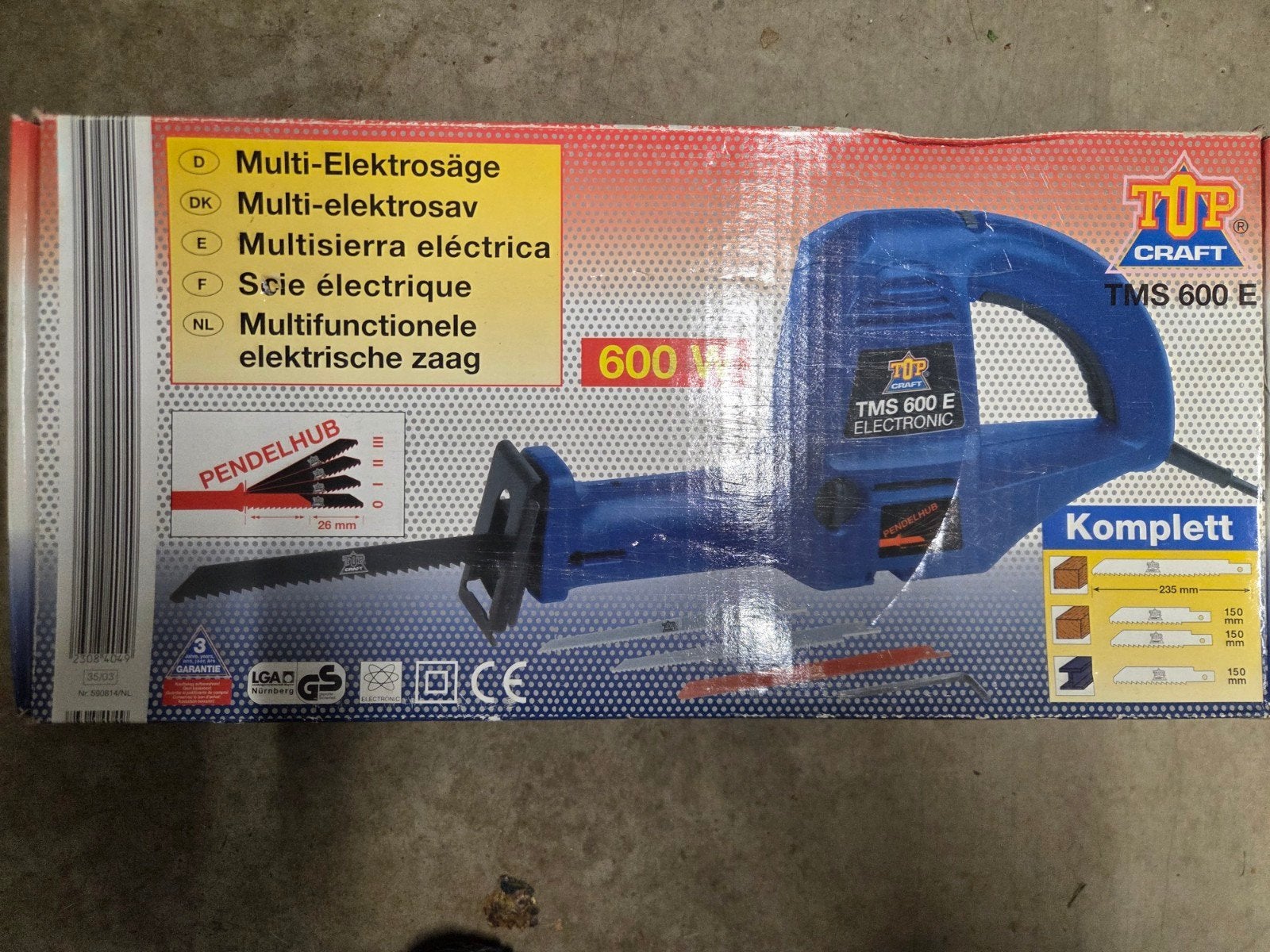 TUP Craft TM 600 E Elektronische Reciprozaag - 600W, Ophalen, 600 tot 1200 watt, Zo goed als nieuw, TUP Craft