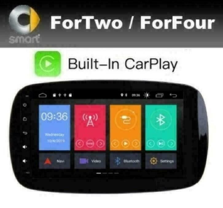 Smart Fortwo radio navigatie android 10 dab+ carplay usb, Auto diversen, Ophalen of Verzenden, Nieuw