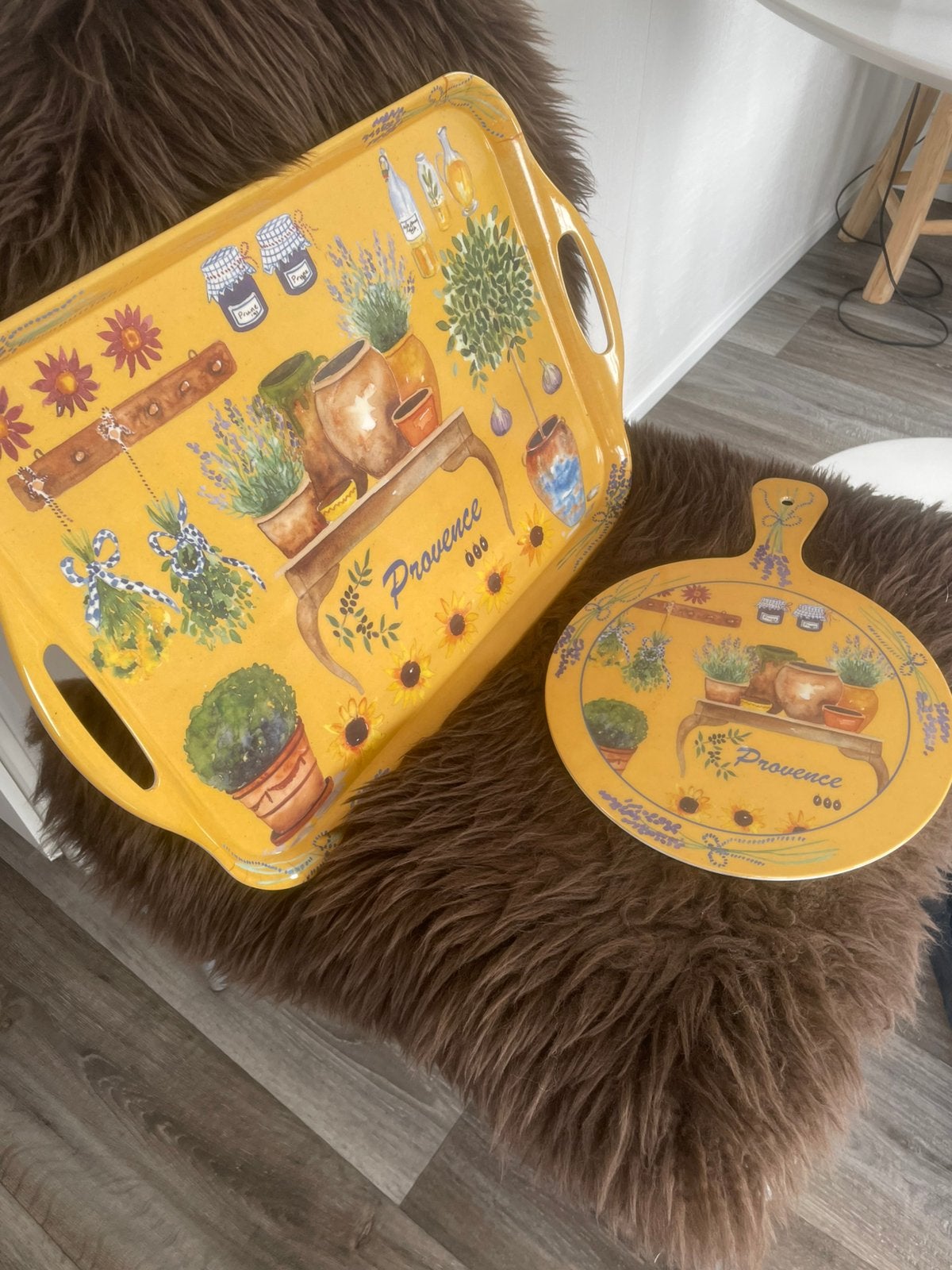 Groot dienblad melamine Provence, Kunststof, Gebruikt, Ophalen of Verzenden, Dienblad