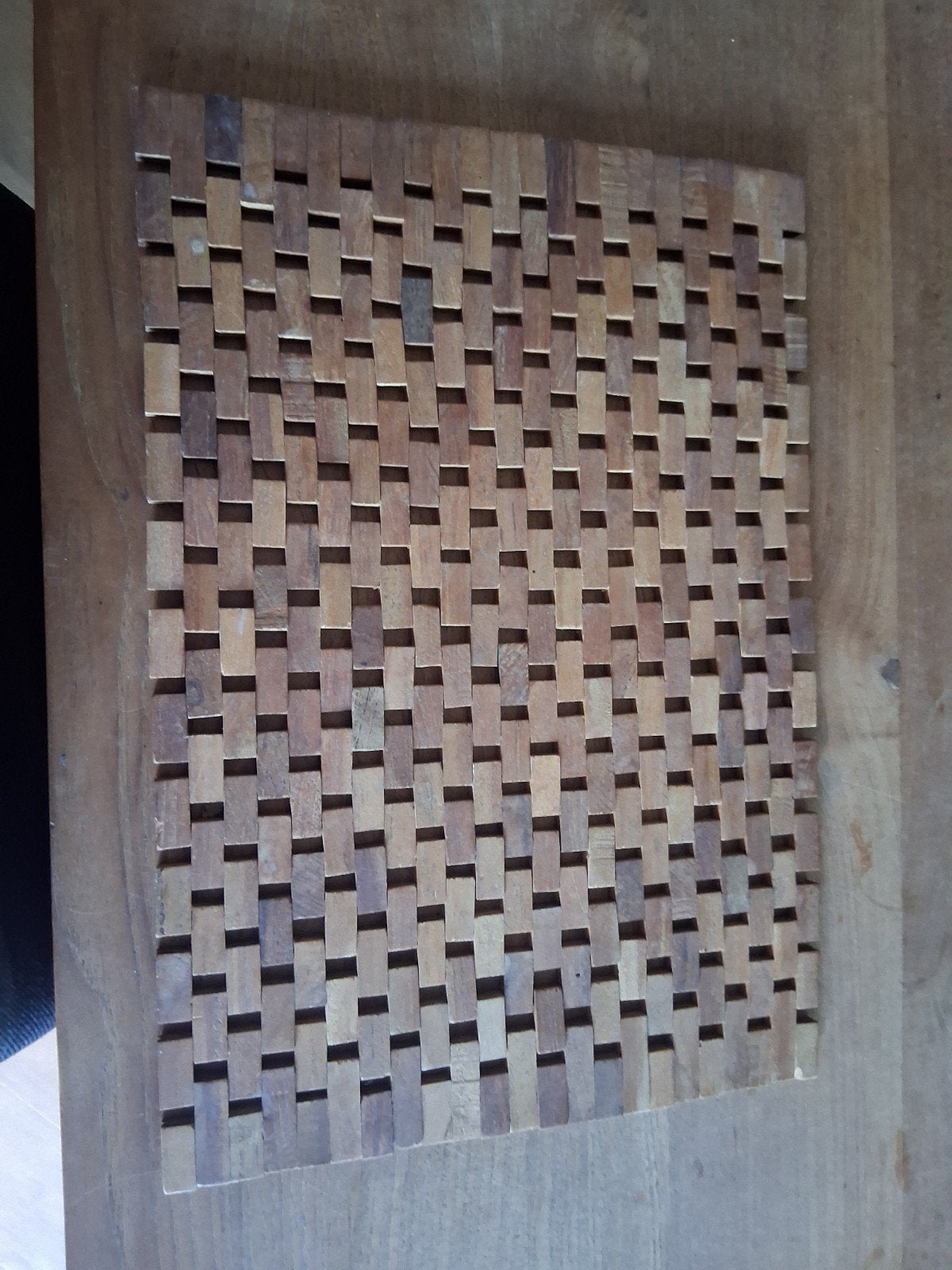 teak Houten placemat of decoratief paneel, Ophalen, Hout, Zo goed als nieuw, Modern