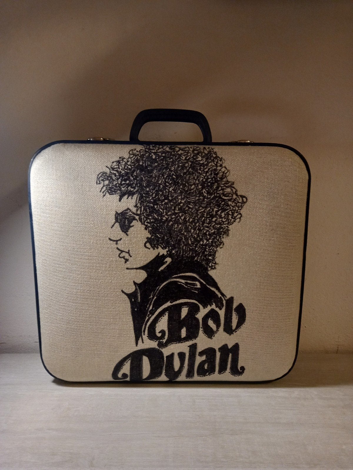 Unieke vintage Bob Dylan upcycle klm lp koffer muziek tas, Ophalen of Verzenden