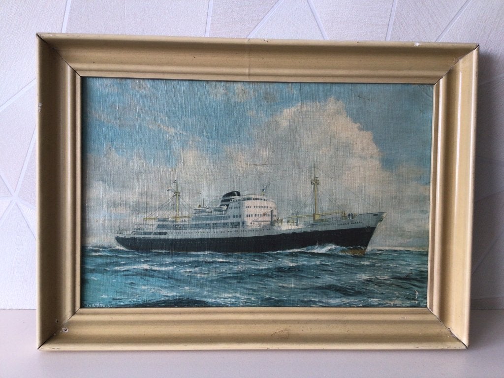 Schilderij met schip Oranje Nassau, Ophalen of Verzenden