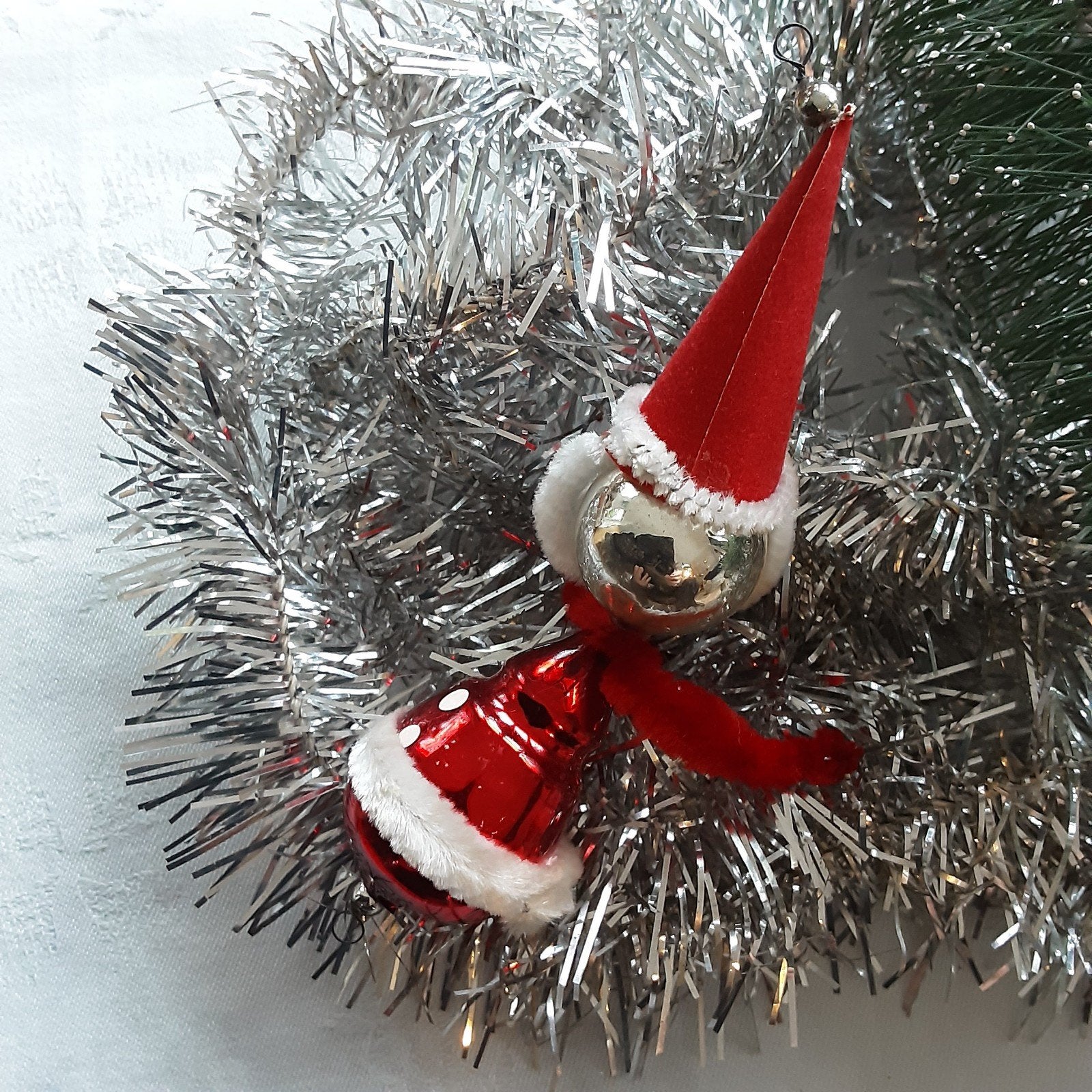 Oude Kerstbal gablonzer kerstman, Ophalen of Verzenden, Gebruikt