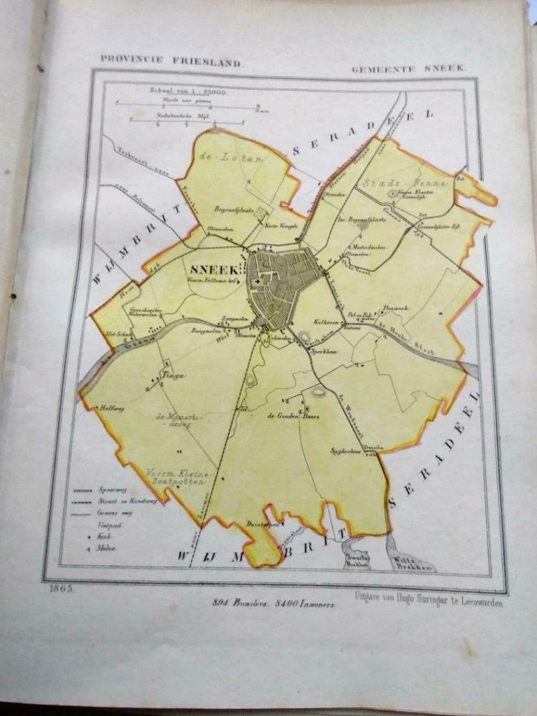 36/ Sneek / Klooster Groendijk/ Tinga / Litho 1865 Kuyper FR, Ophalen of Verzenden