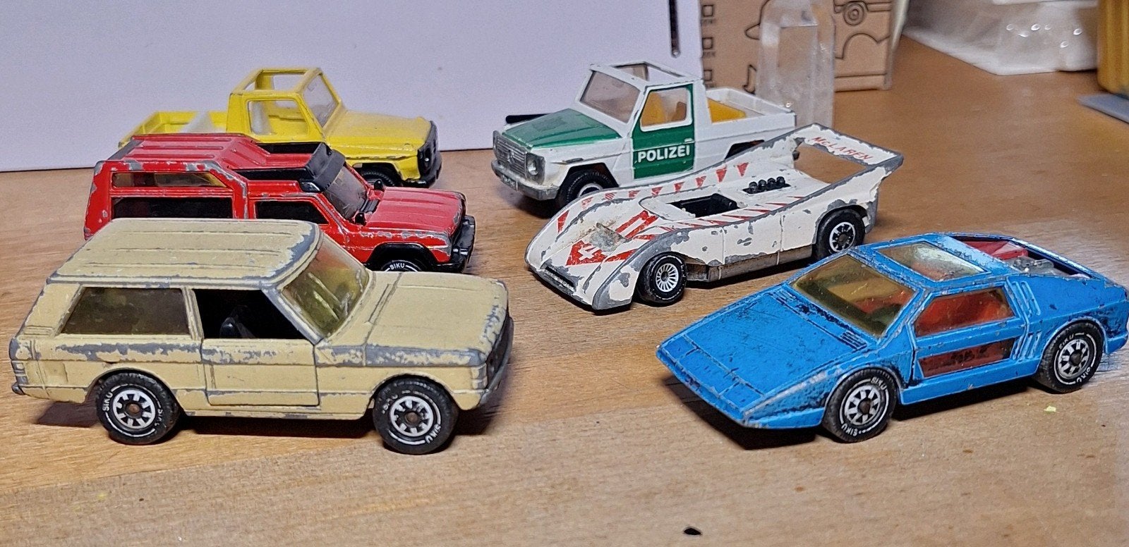 6 x Siku automodel, oa Matra Simca Rancho, Mercedes, Polizei, Ophalen of Verzenden, Auto