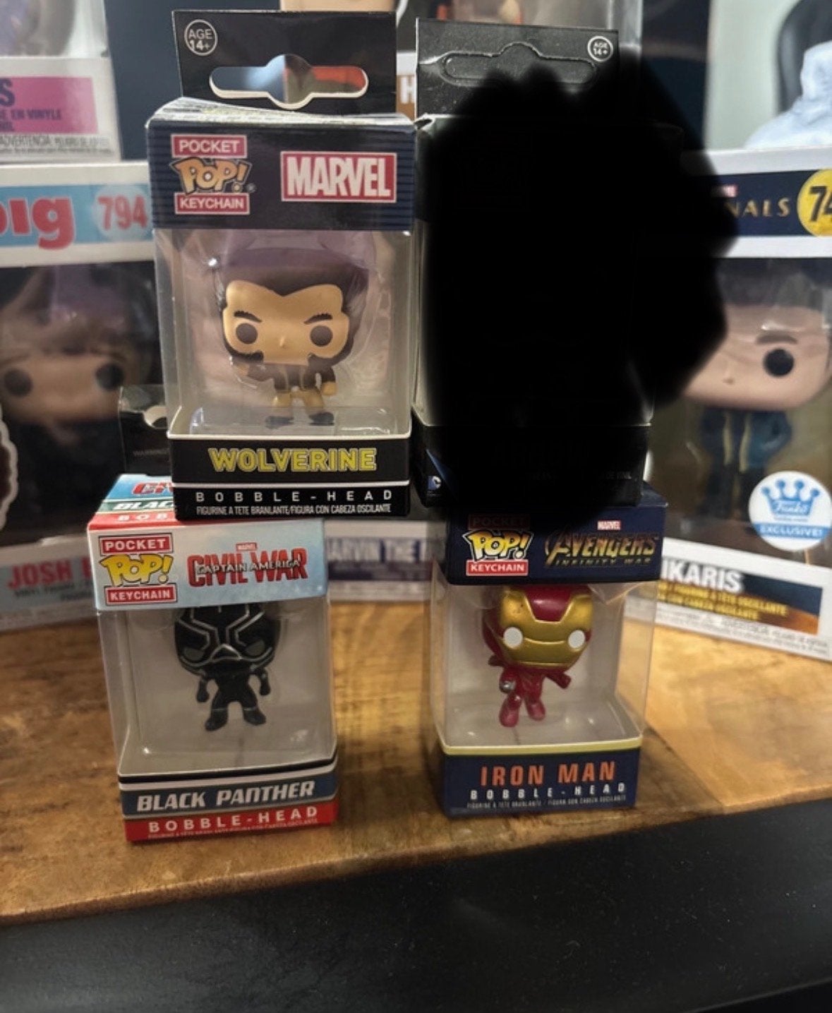 Funko Pop! Sleutelhangers: Wolverine, Black Panther, Iron Ma, Verzamelen, Ophalen of Verzenden, Nieuw