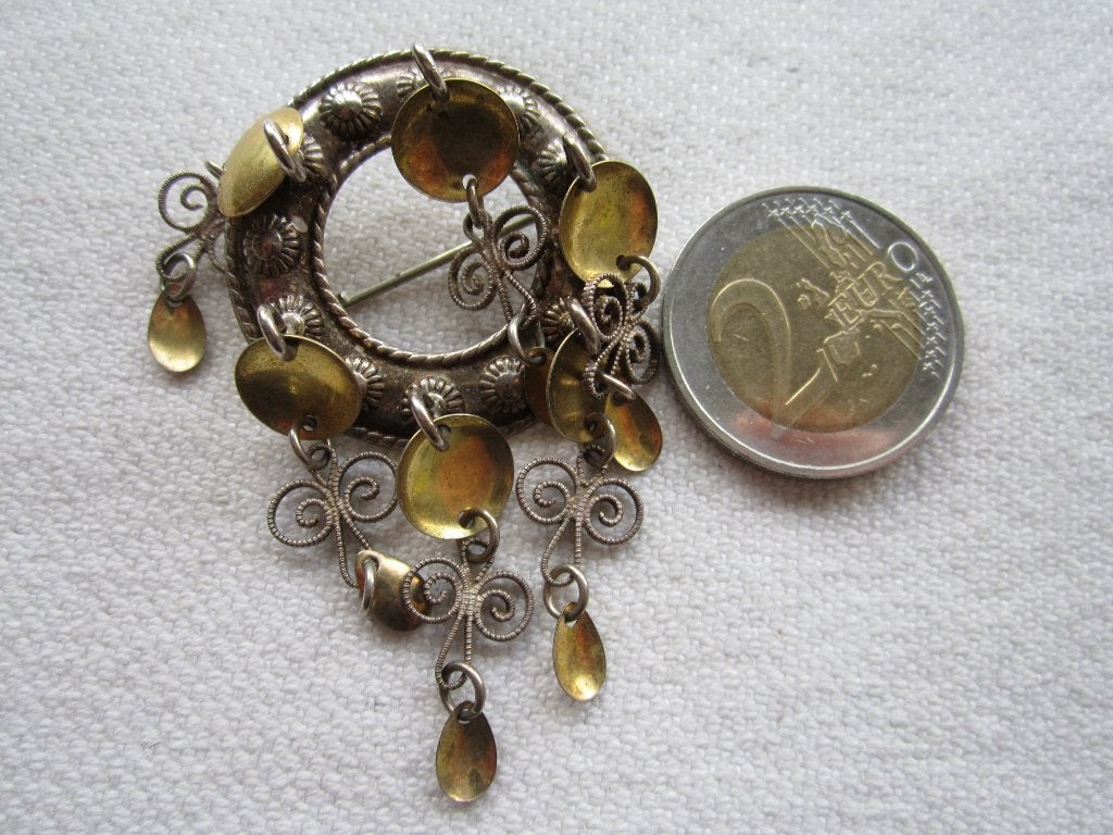 8.   Schitterende oude broche, zilver 830, Ophalen, Zilver, Broche
