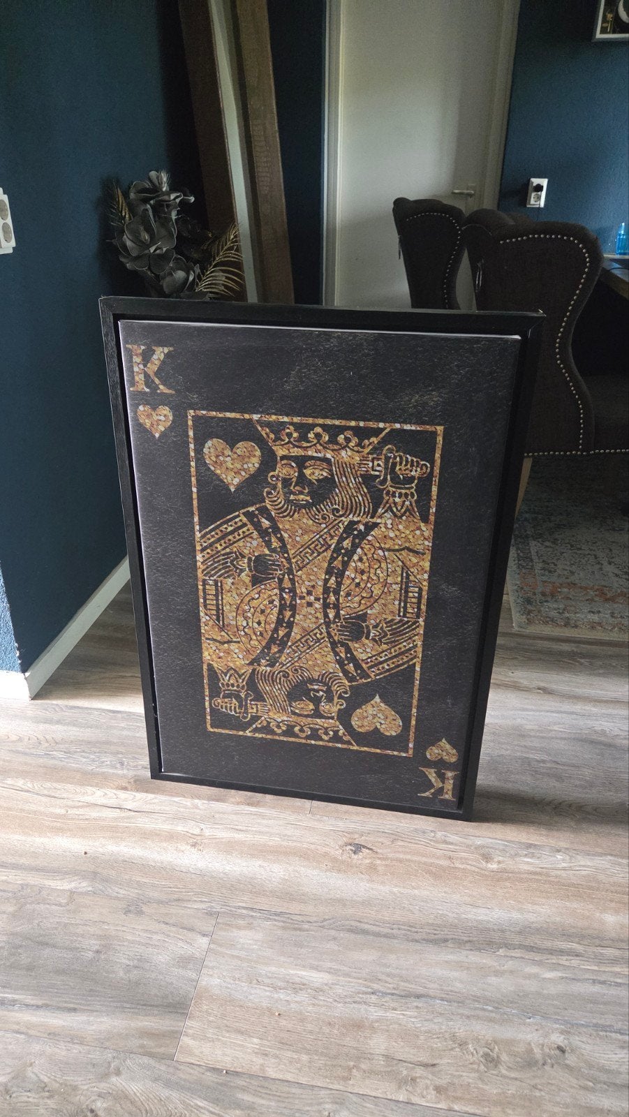 De Harten Koning Canvas in mooie lijst, Antiek en Kunst, Ophalen