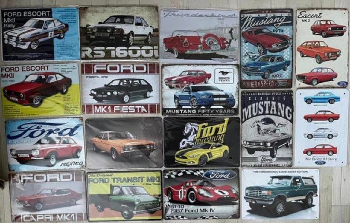 Metalen wandbord Ford 20x30 cm (€8 p/st) (of: 3 voor €21), Ophalen of Verzenden, Zo goed als nieuw, Reclamebord