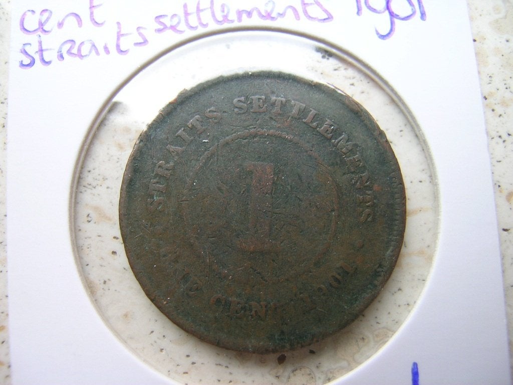 Cent 1901 Straits Settlements, Ophalen of Verzenden, Zuidoost-Azië, Losse munt