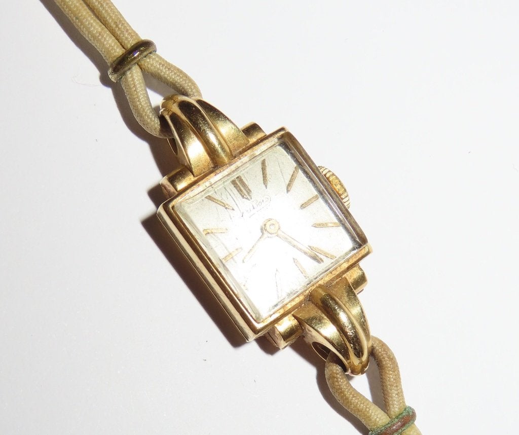 Antiek gouden horloge, 18K, Eberhard, Overige merken, Met bandje, Verzenden, Polshorloge