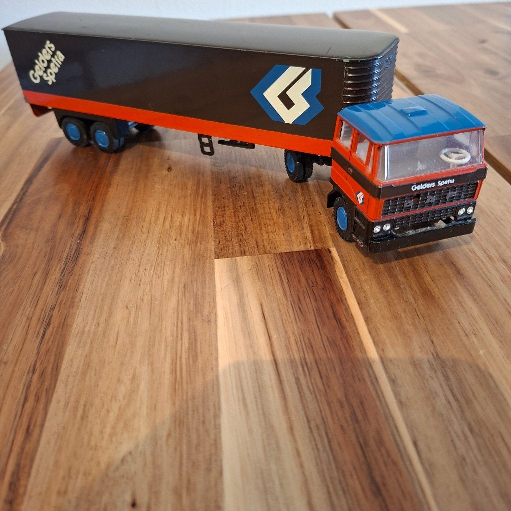 Vintage Tekno Gelder Spetra Vrachtwagen met Trailer/Div DAF., Verzenden, Zo goed als nieuw, Bus of Vrachtwagen, Lion Toys