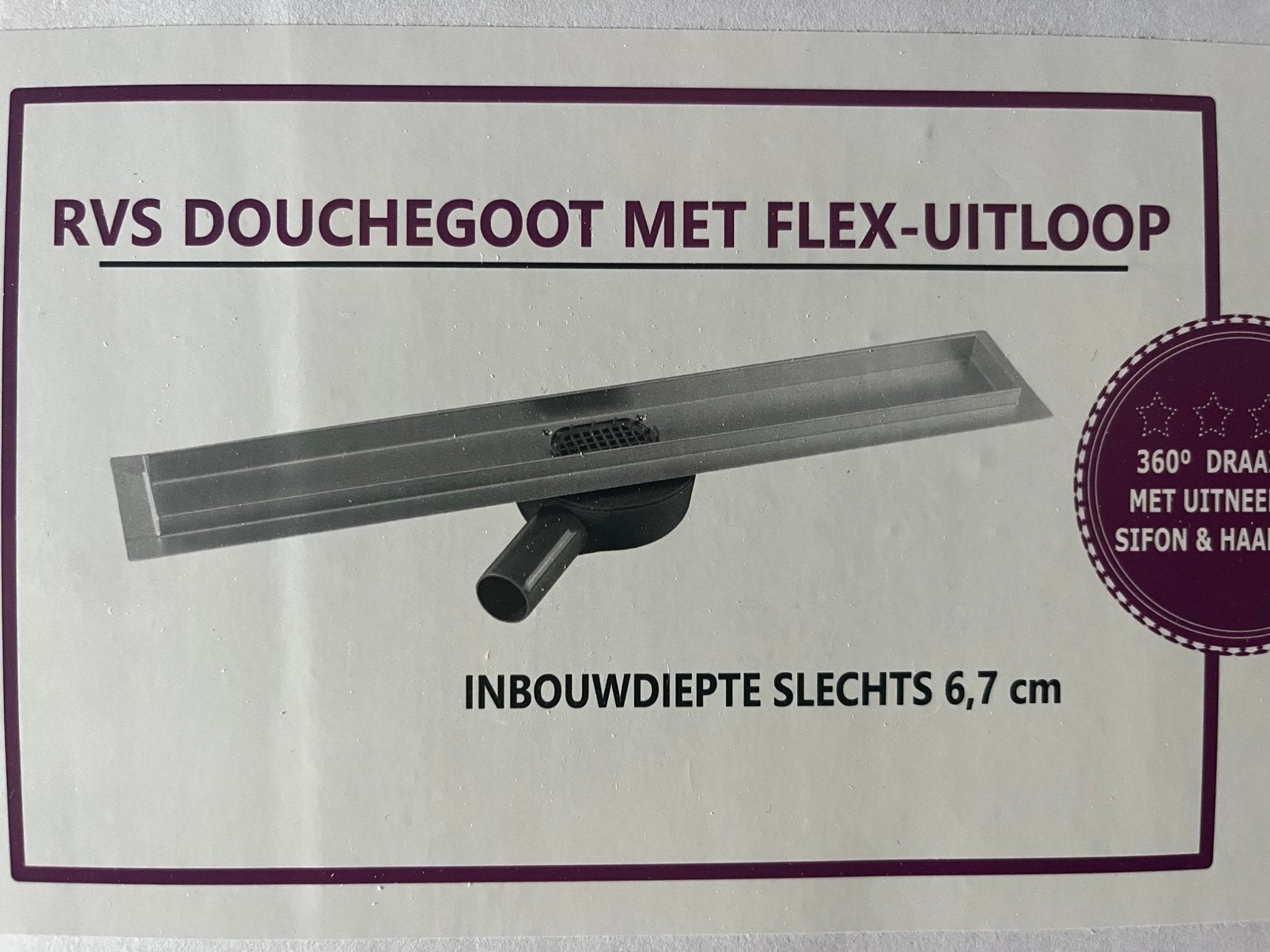 RVS douchegoot met flex-uitloop 80 cm, Ophalen, Zo goed als nieuw, Rvs, Douche
