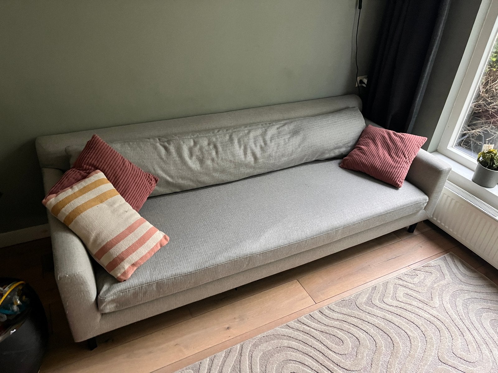 Woood bank, Ophalen, Gebruikt, Driepersoons, 75 tot 100 cm