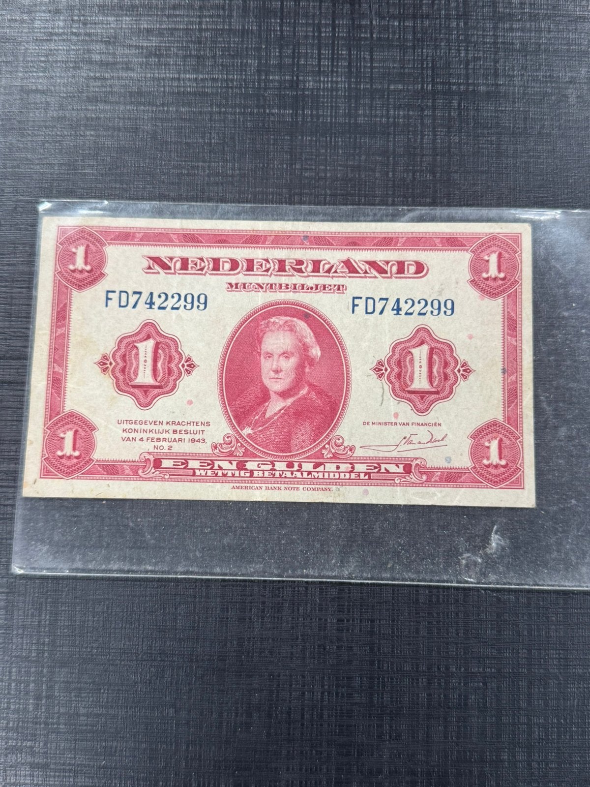 1 gulden biljet 1943, Postzegels en Munten, Ophalen of Verzenden