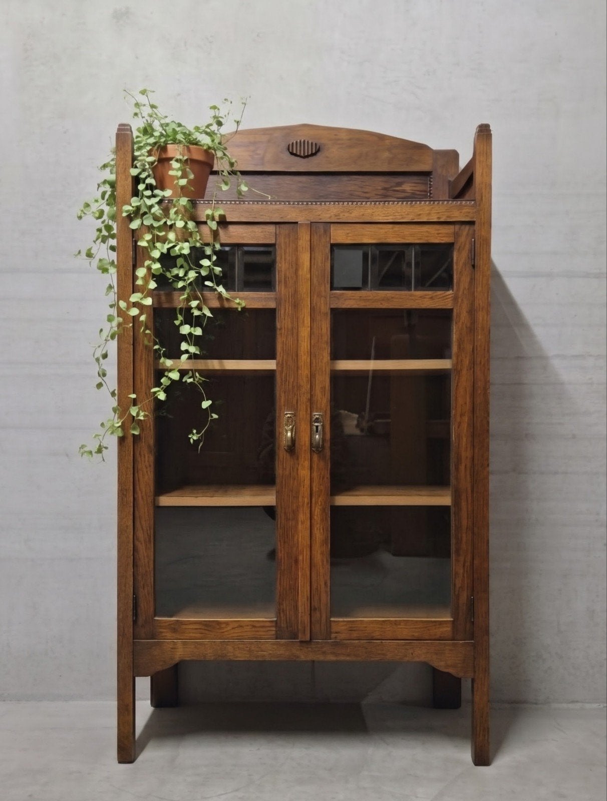 Antieke brocante Art Deco servieskast vintage ondiepe kast, Ophalen of Verzenden
