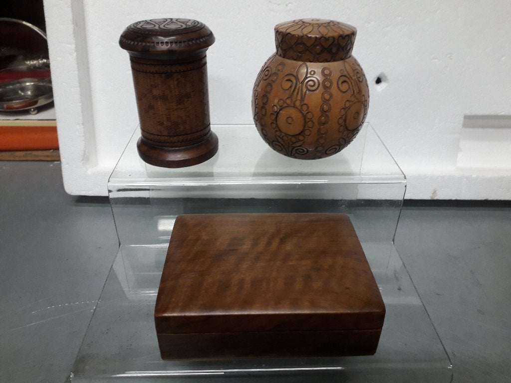 3 ANTIEKE HOUTEN DOOSJES in PERFECTE STAAT voor 15 EURO, Ophalen of Verzenden