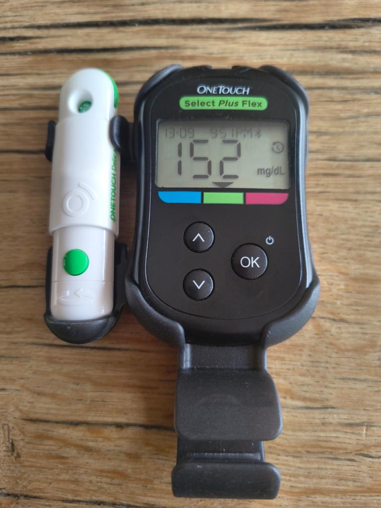 OneTouch Select Plus Flex Bloedglucosemeter, Ophalen of Verzenden, Zo goed als nieuw, Overige typen