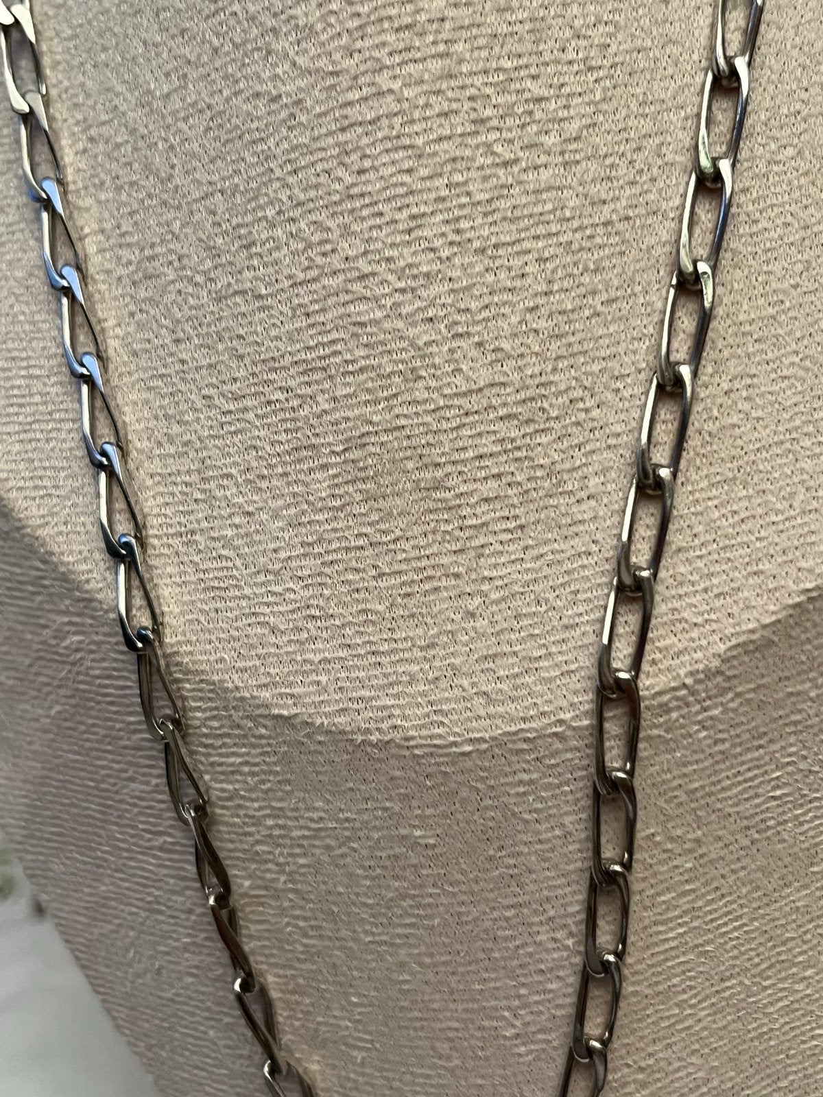 Fraai zilveren lang schakel collier - 52 cm, Verzenden, Zo goed als nieuw, Zilver, Zilver
