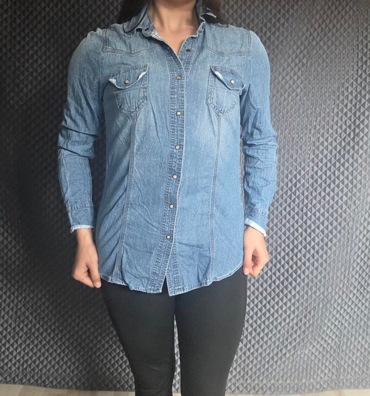 Janina spijkerblouse maat 36, Blauw, Ophalen of Verzenden, Zo goed als nieuw, Maat 36 (S)