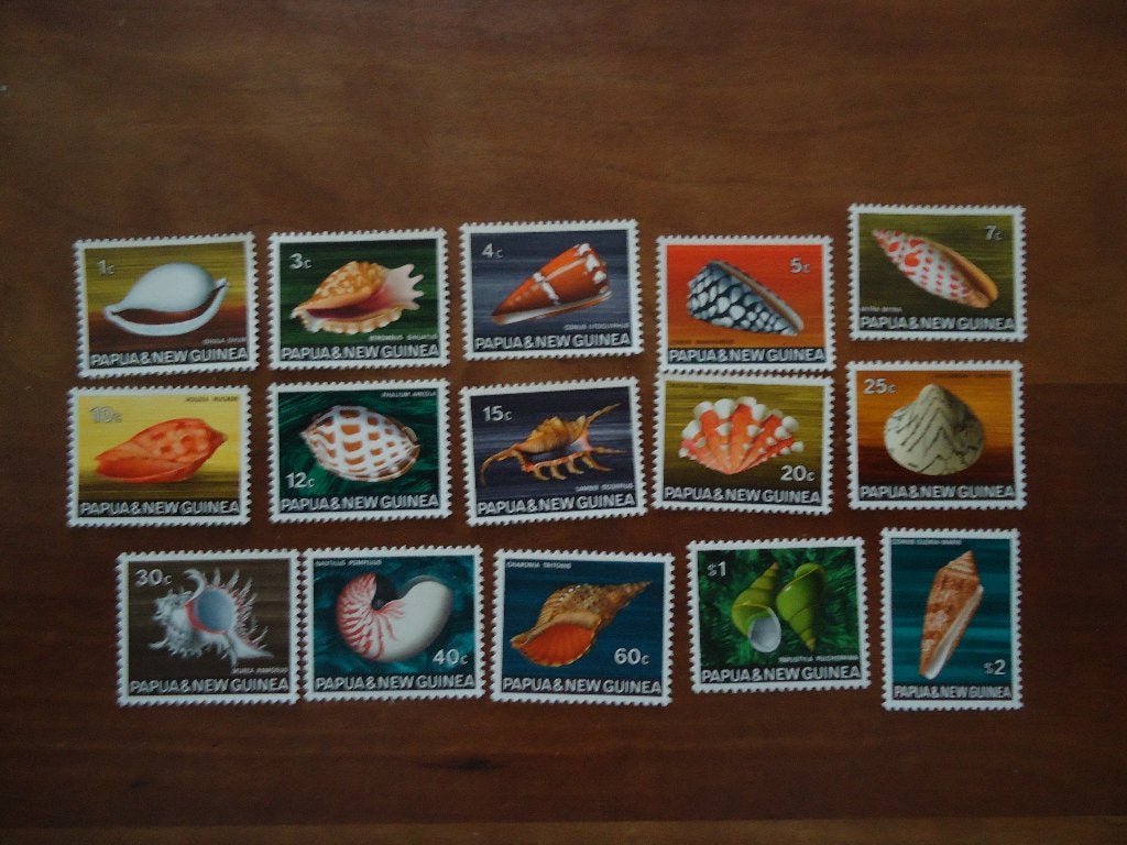 Slak schelp inktvis PapuaNewGuinea 1968, mi. 139-53 postfris, Ophalen of Verzenden, Postfris, Dier of Natuur