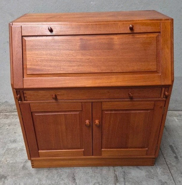 Vintage Andreas Hansen Deens teak sekretaire, Ophalen, Gebruikt, Geen, Geen