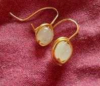 Beeldschone maansteen oorbellen  goud, Overige materialen, Hangers, Verzenden, Wit