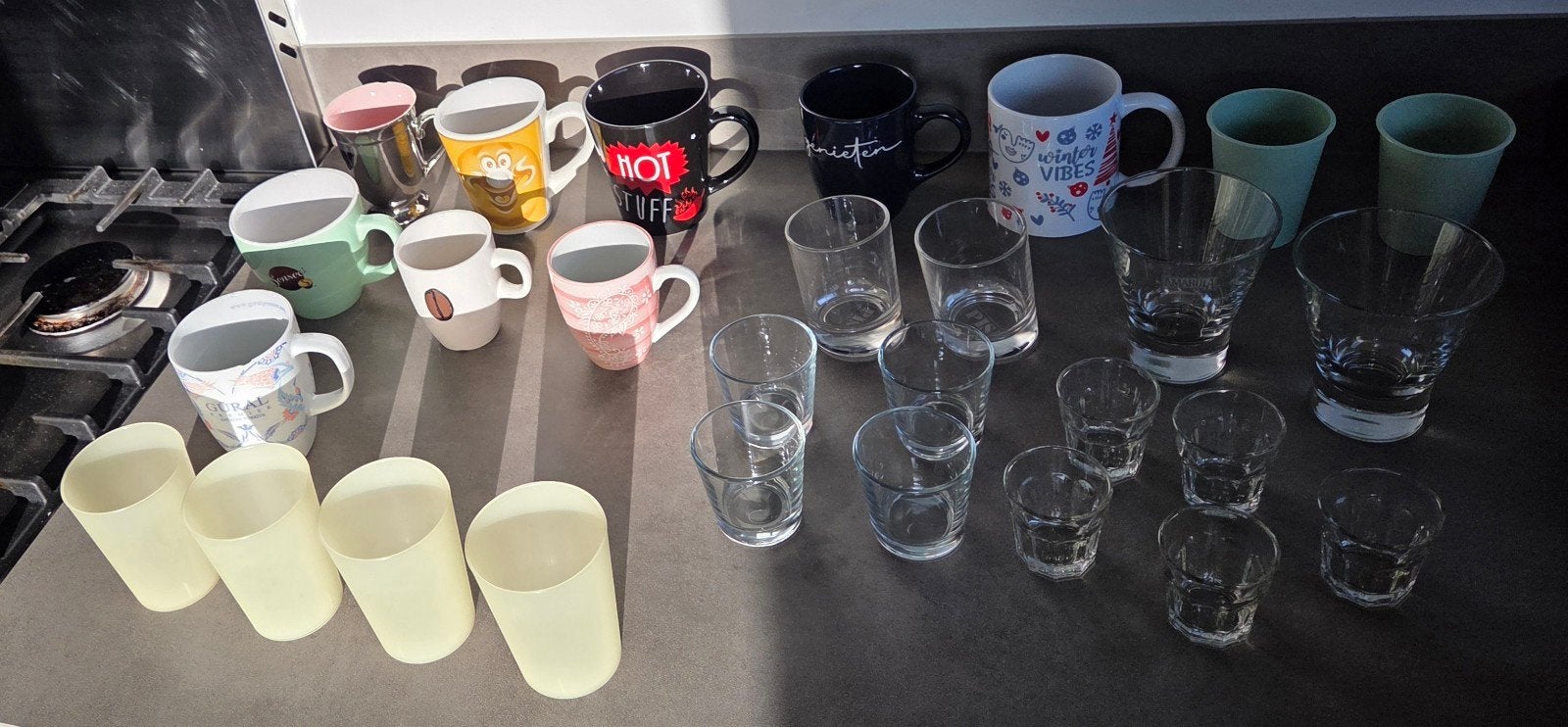 Diverse mokken en glazen oa Disney/Laven/Amarula/Ikea/Senseo, Ophalen of Verzenden, Glas, Overige stijlen, Glas of Glazen