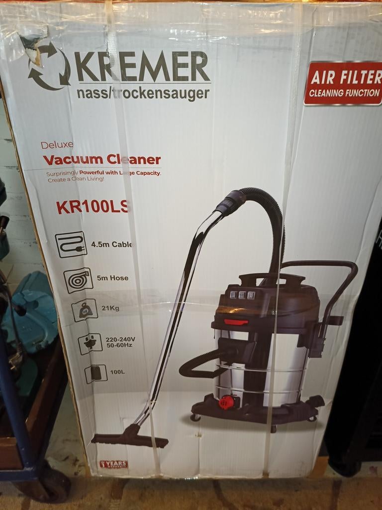 Kremer KR100LS Nat/Droogzuiger voor professioneel gebruik, Ophalen, Nieuw, 2000 watt of meer, Waterstofzuiger