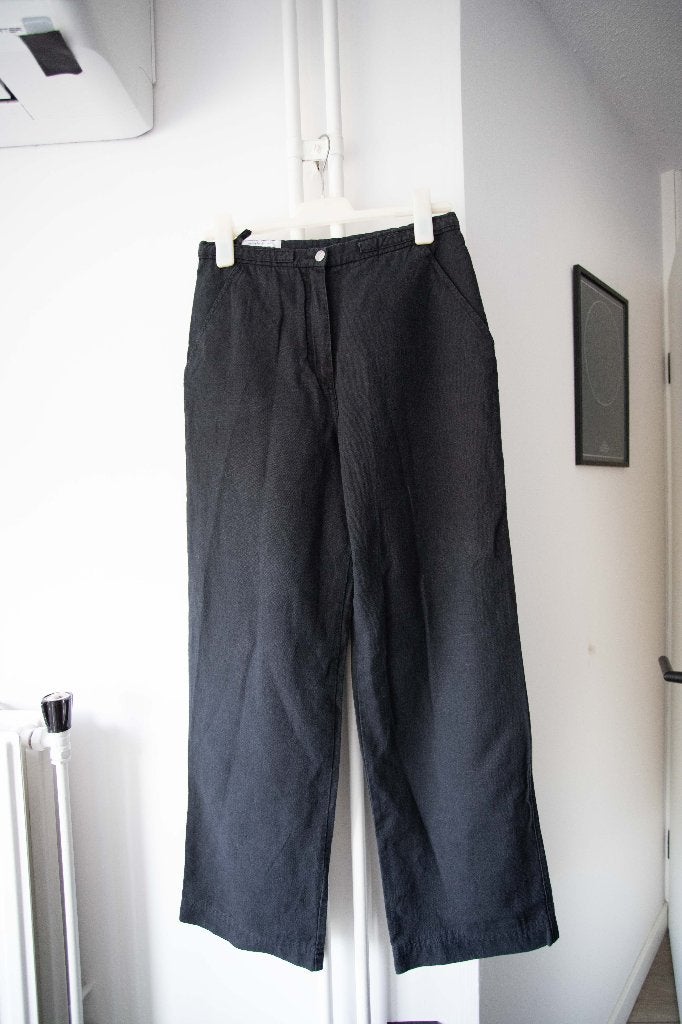 Zwarte/donkergrijze broek linnen mix vintage Zaffiri maat 40, Maat 38/40 (M), Zwart, Ophalen of Verzenden, Vintage