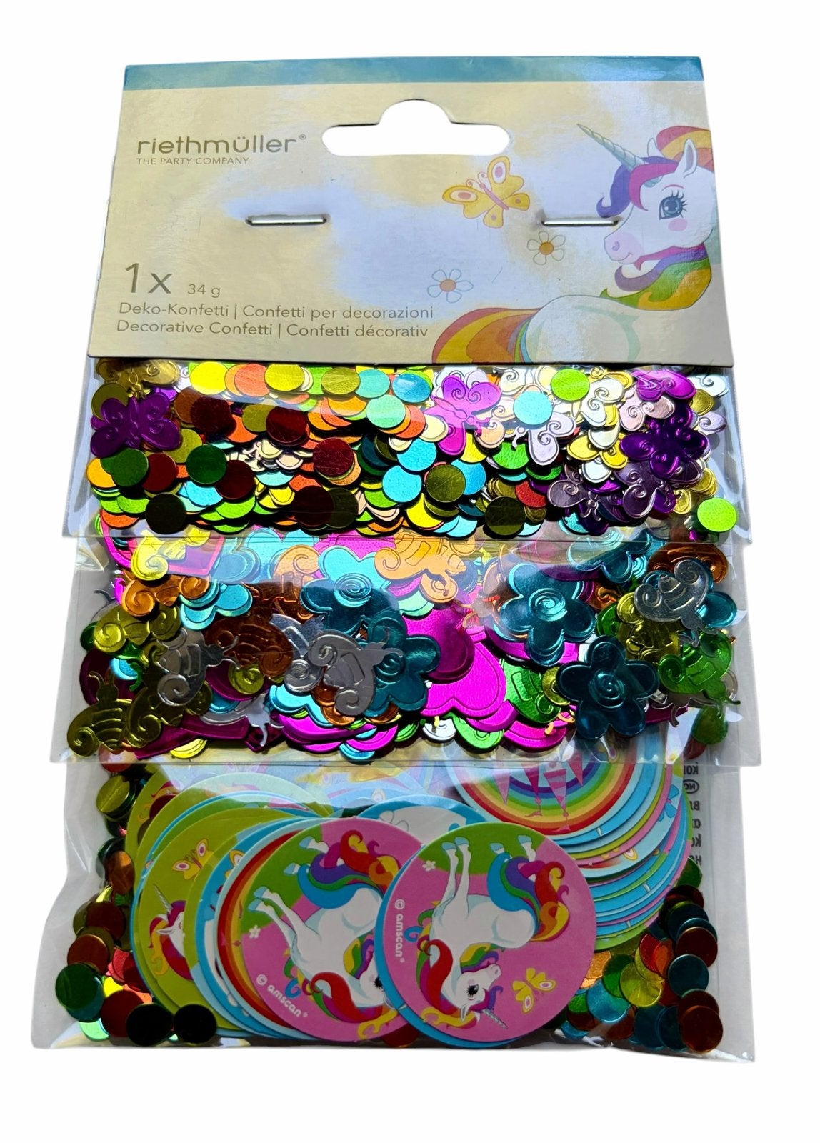 2x Eenhoorn Confetti Set - Feestdecoratie, Ophalen of Verzenden, Nieuw, Versiering, Verjaardag