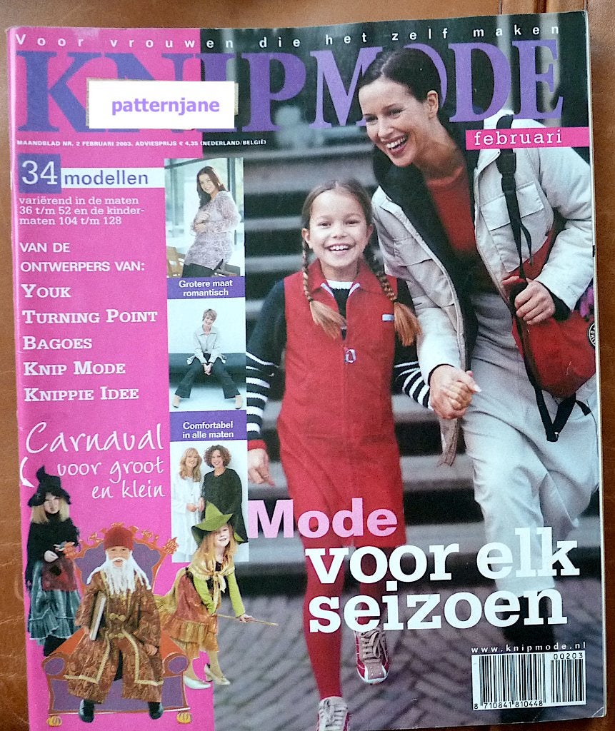 3 x KNIPMODE de nr s:  2/2003 - 2/2008 - 1/2003 z.g.a.n., Overige typen, Verzenden, Vrouw, Zo goed als nieuw