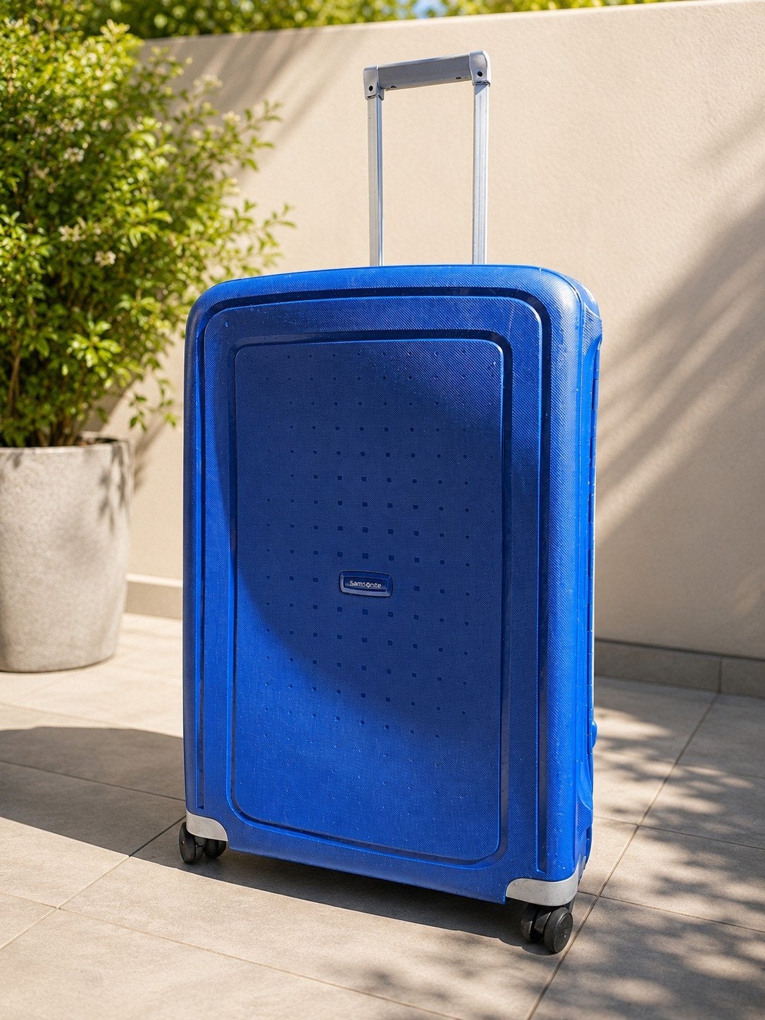 Samsonite Koffer - Blauw, Groot Formaat, Gebruikt, Hard kunststof, 45 tot 55 cm, 70 cm of meer