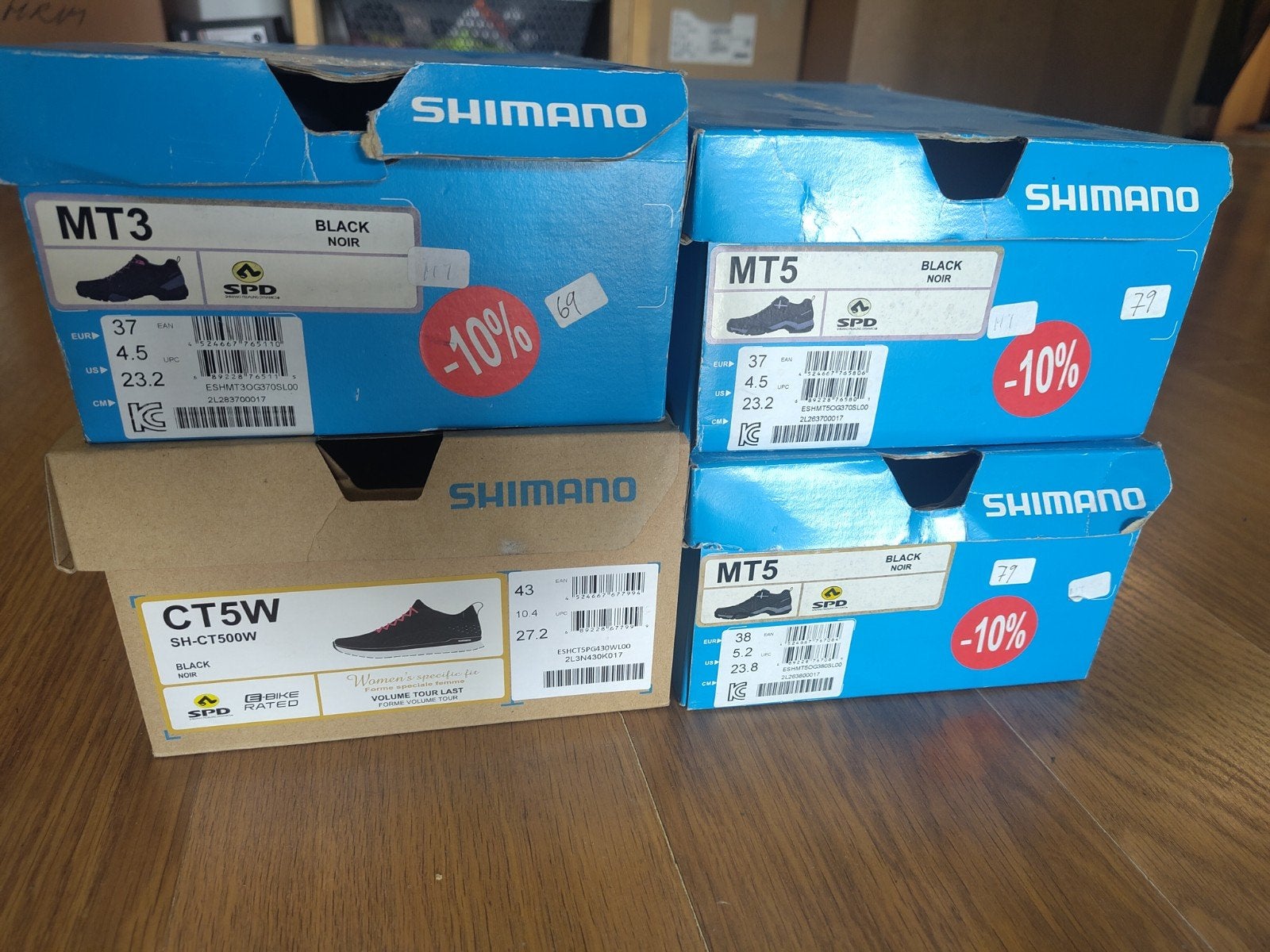 4x MTB / trekking / spinning schoenen, S, Dames, -, Shimano