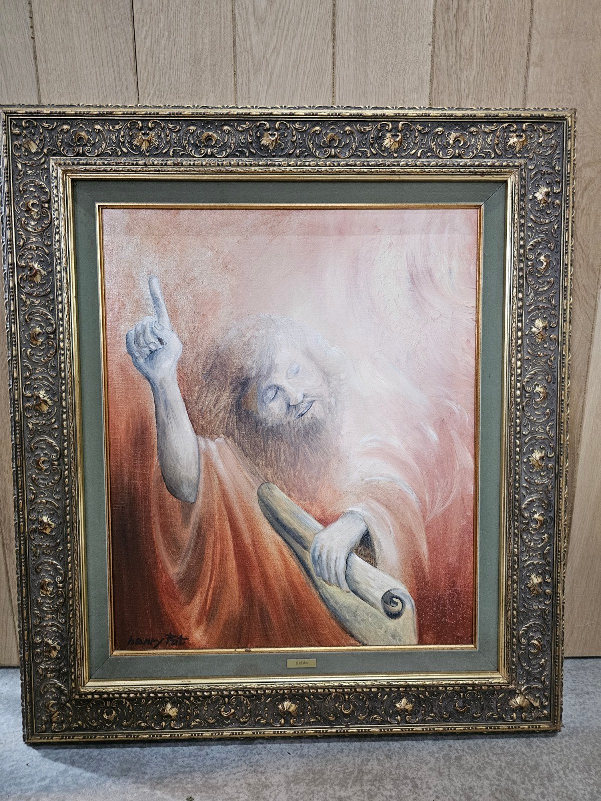 Olieverfschilderij 'Jeremia' door Henry Pat, 1992, Ophalen, Doek, Portret of Personen, Expressionistisch