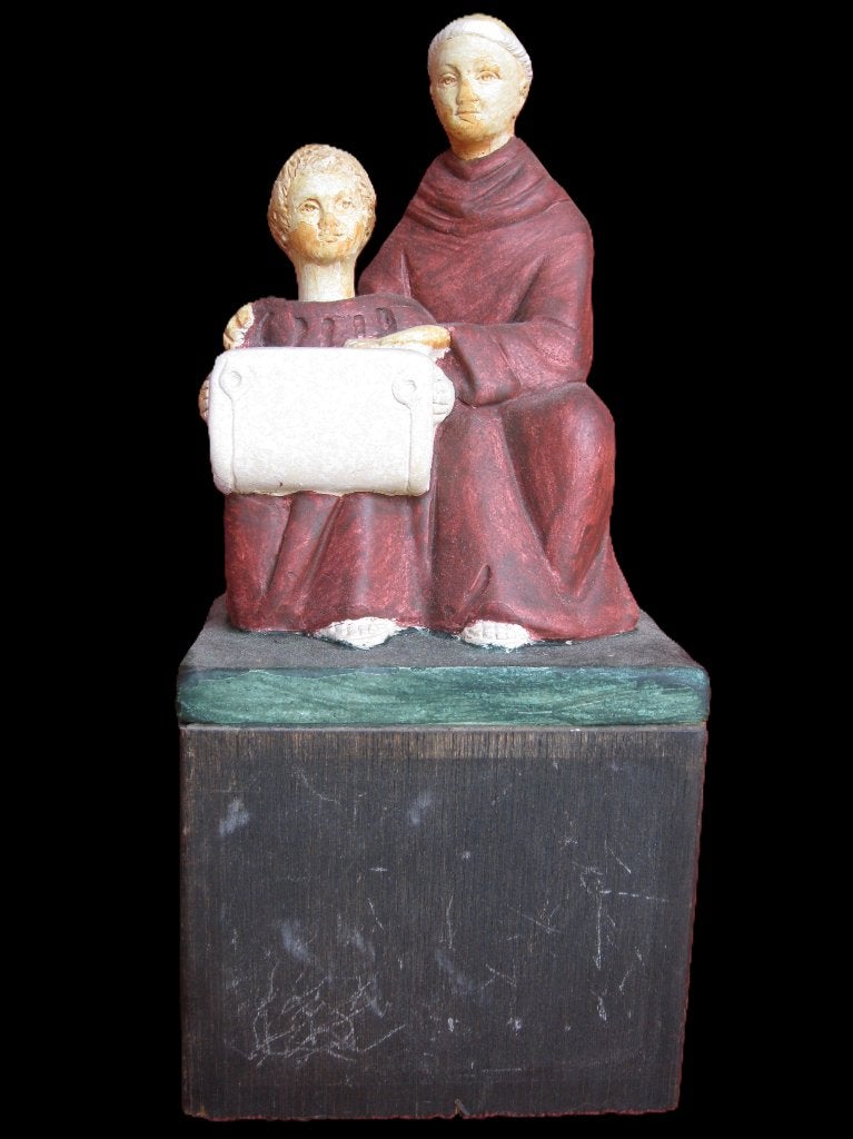 Missiespaarpot in gips en hout., Ophalen