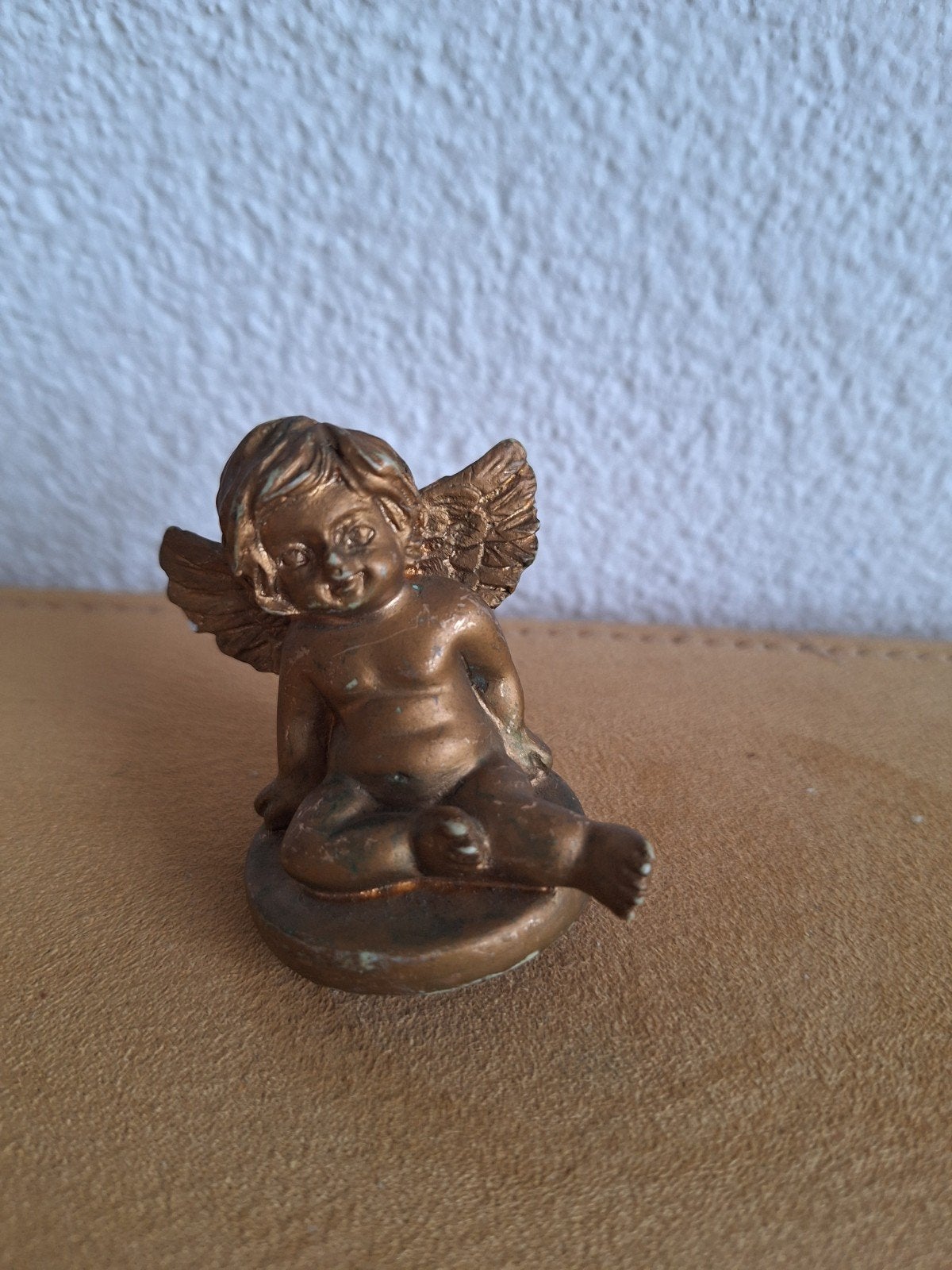Vintage bronskleurig engeltje - decoratief beeldje, Antiek en Kunst, Ophalen