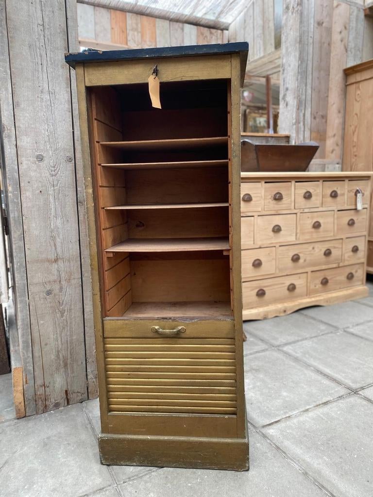 Smalle Frans brocante rolluikkast archiefkast kast, Ophalen