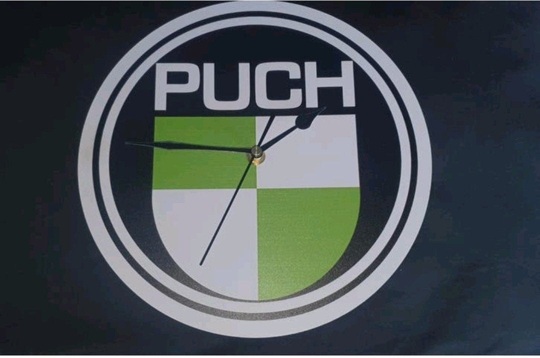 De Puch Wandklok: Voor de rijder die (altijd) te laat is, Verzamelen, Ophalen of Verzenden, Auto's