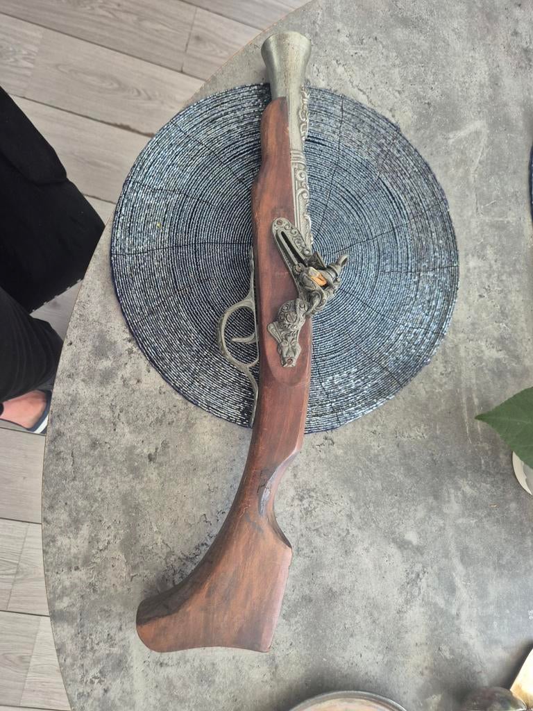 Decoratieve Flintlock Musket Replica - Hout & Metaal, Antiek en Kunst, Ophalen of Verzenden