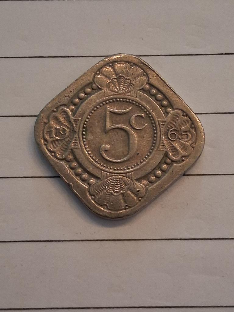 5 cent 1965 Nederlandse Antillen, Postzegels en Munten, Munten | Nederland, Ophalen of Verzenden, Koningin Juliana, 5 cent, Losse munt