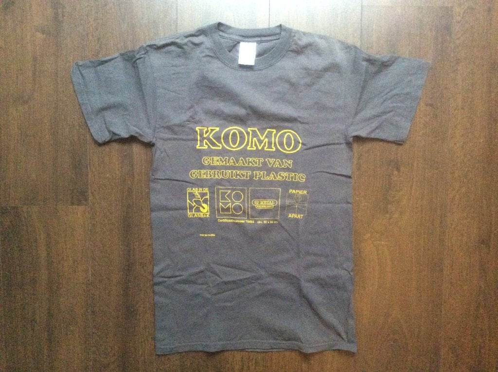 KOMO T-Shirt maat S vuilniszakken vintage retro design, Ophalen of Verzenden, Zo goed als nieuw, Maat 46 (S) of kleiner