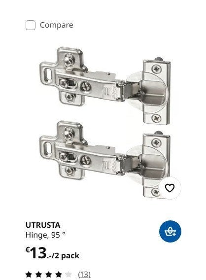IKEA UTRUSTA Hinge, Ophalen of Verzenden, Nieuw, IJzer