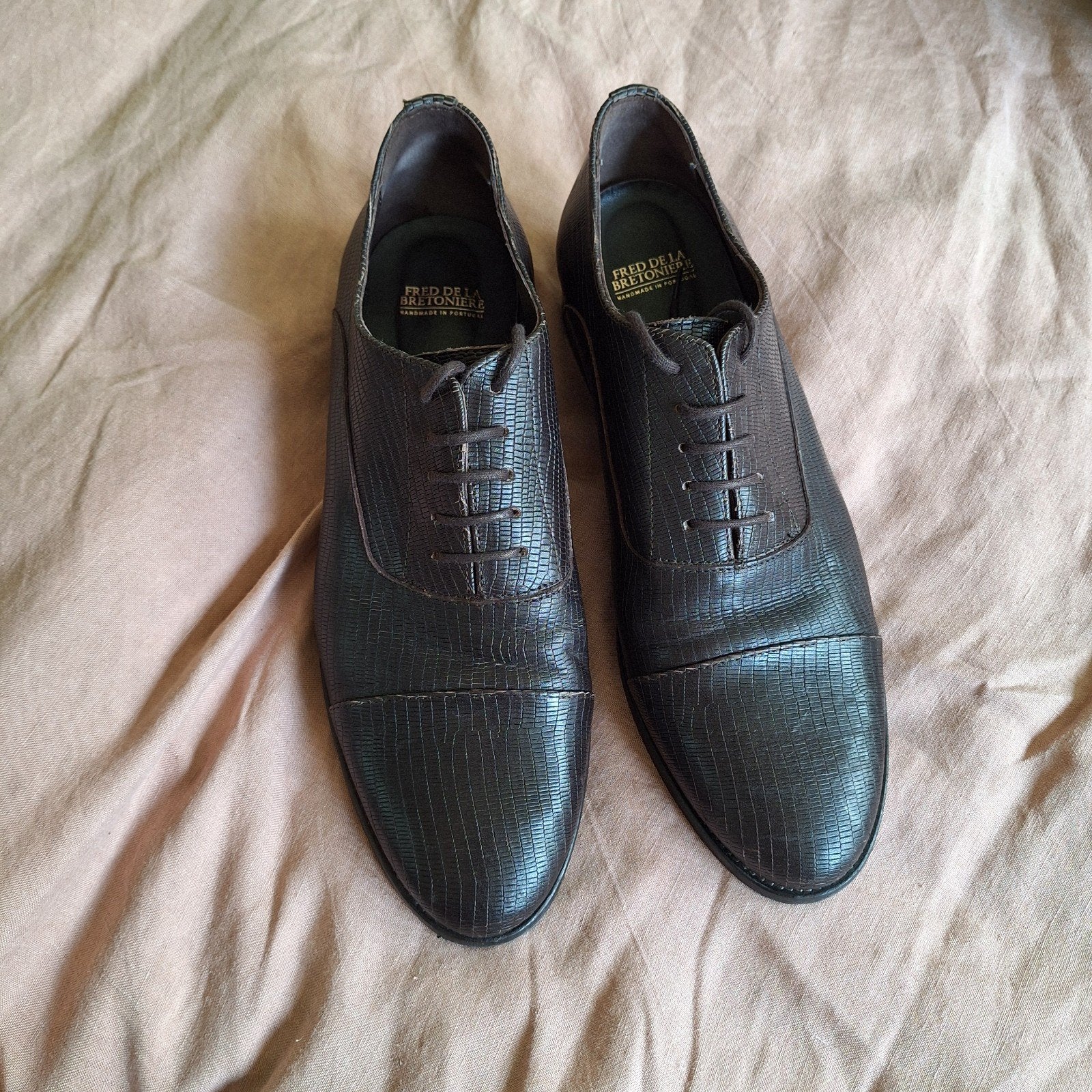 Fred de la Bretoniere Leren Veterschoenen - Maat 42, Ophalen of Verzenden, Gedragen, Bruin