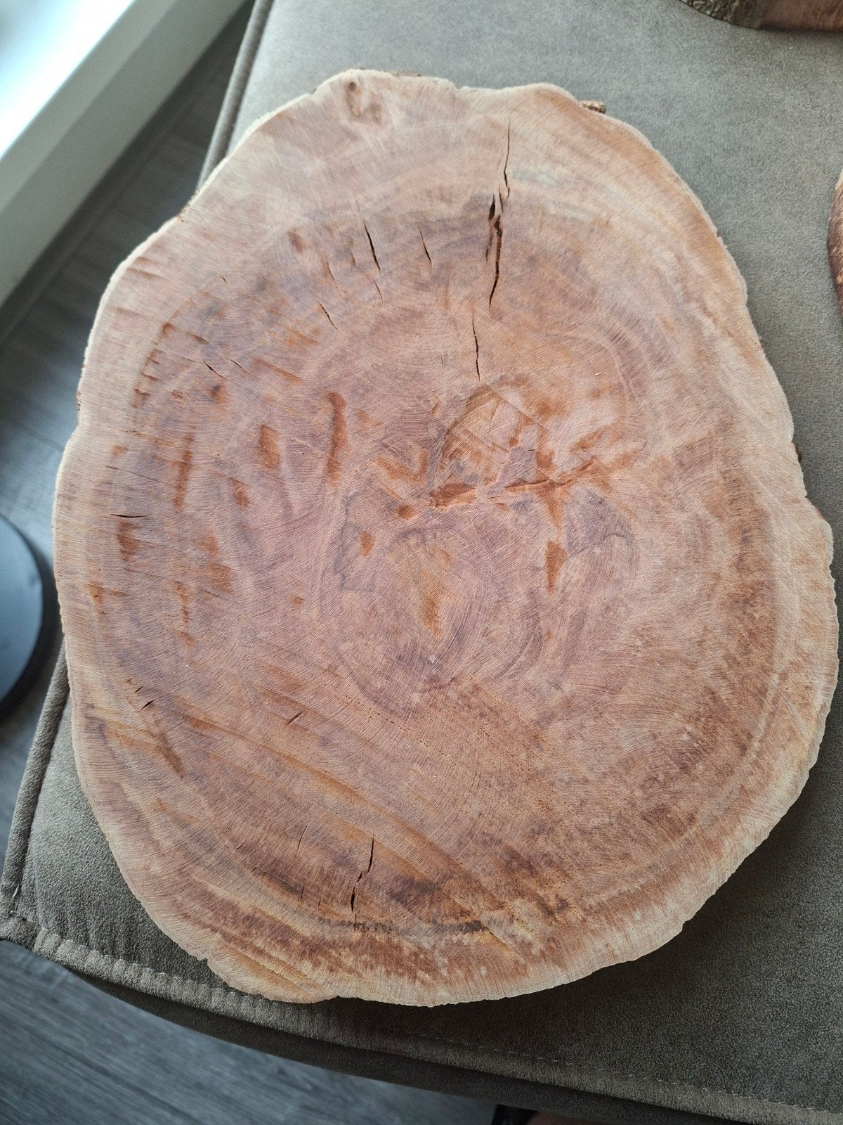 Houten schijven en plateau voor herfstdecoratie, Gebruikt, Bruin, Knutselmateriaal, Natuur en Bloemen