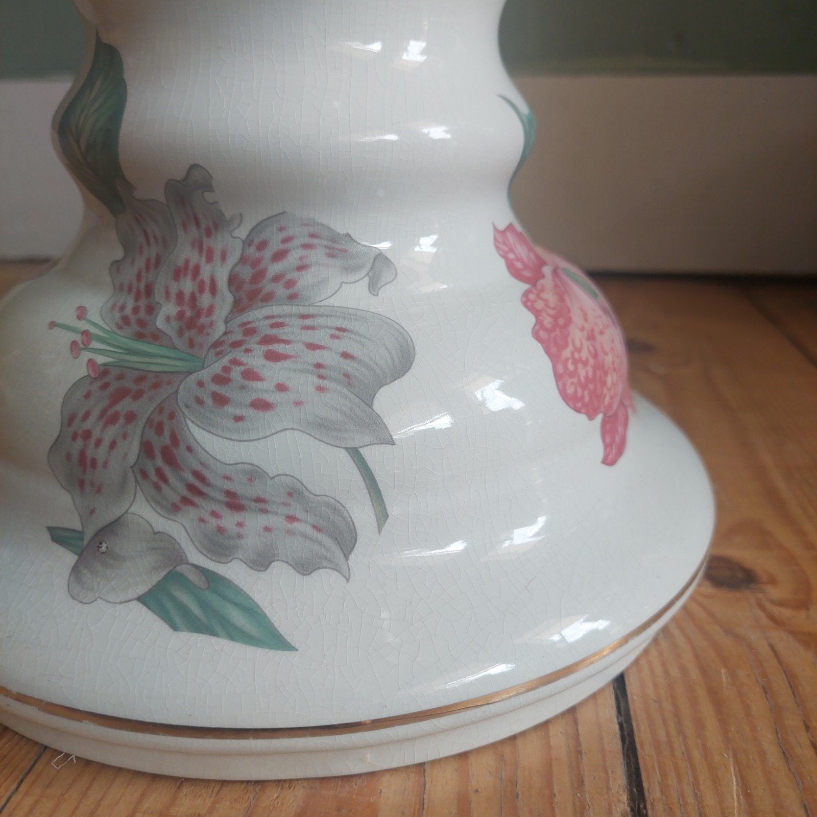 Vintage Keramische Plantenstandaard / Piëdestal met Bloemen, Ophalen, .., ., .
