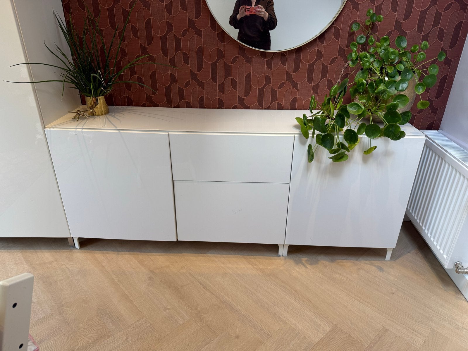 IKEA Besta dressoir wit hoogglans, Ophalen, Overige materialen, Gebruikt, 150 tot 200 cm