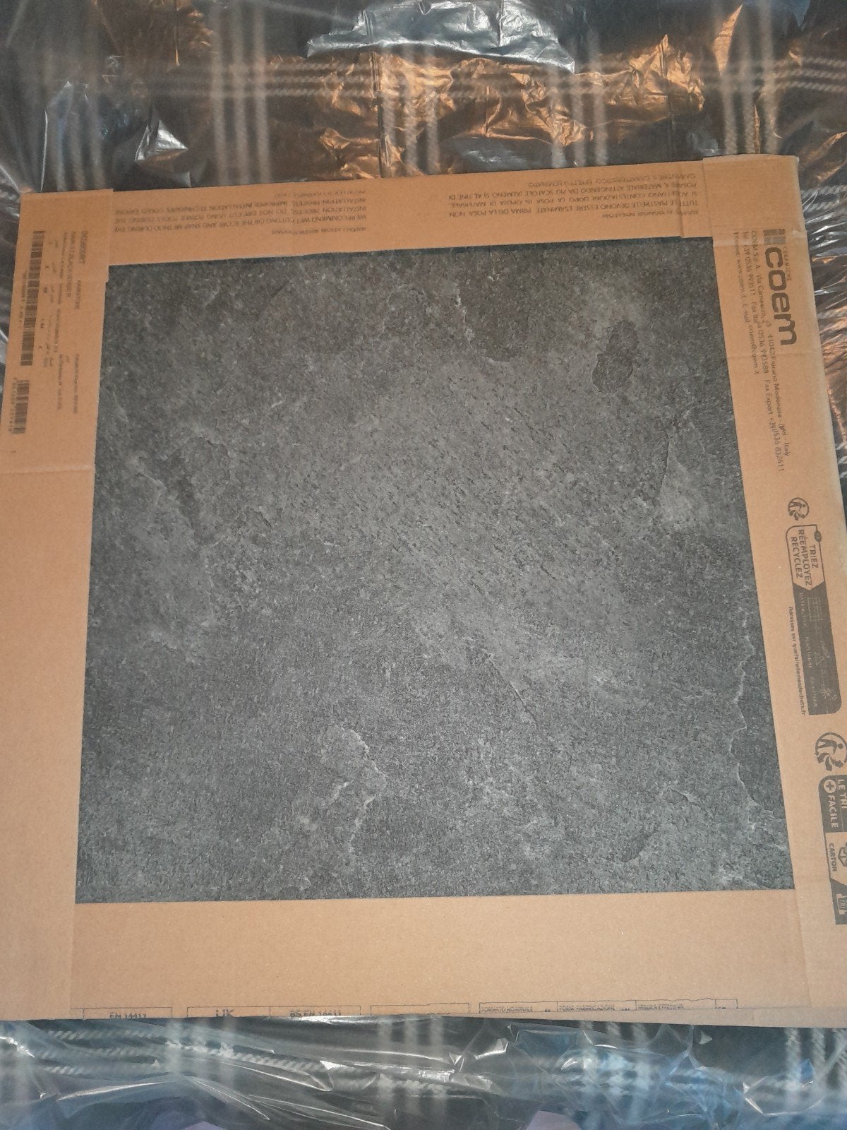 Kavastone Vloertegels 60x60 cm - Zwart en Ivoor, Ophalen, 60 cm of meer, Nieuw, Minder dan 5 m²