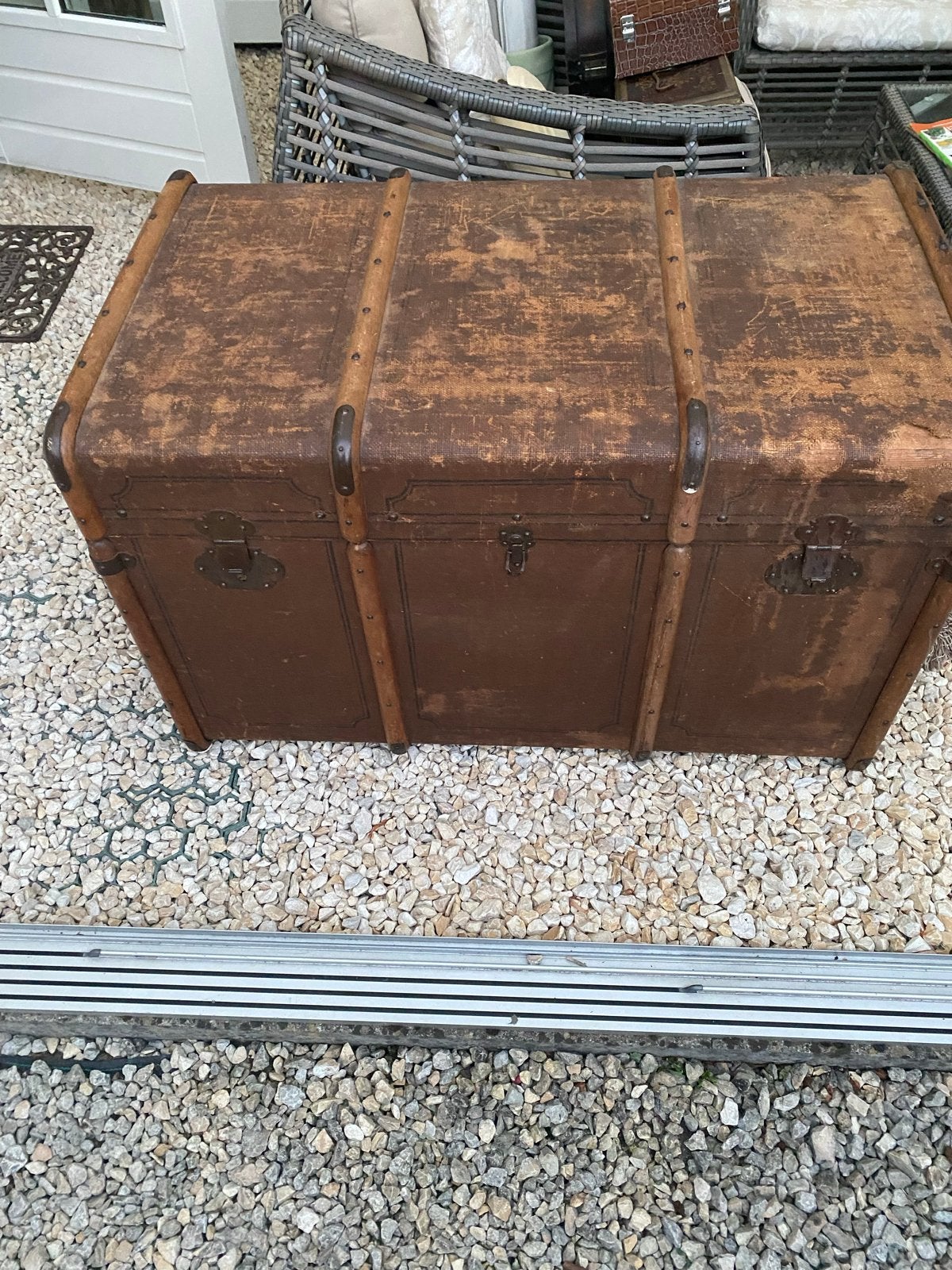 Grote Antieke Brocante Hutkoffer - 100x60x60 cm, Antiek en Kunst, Ophalen of Verzenden